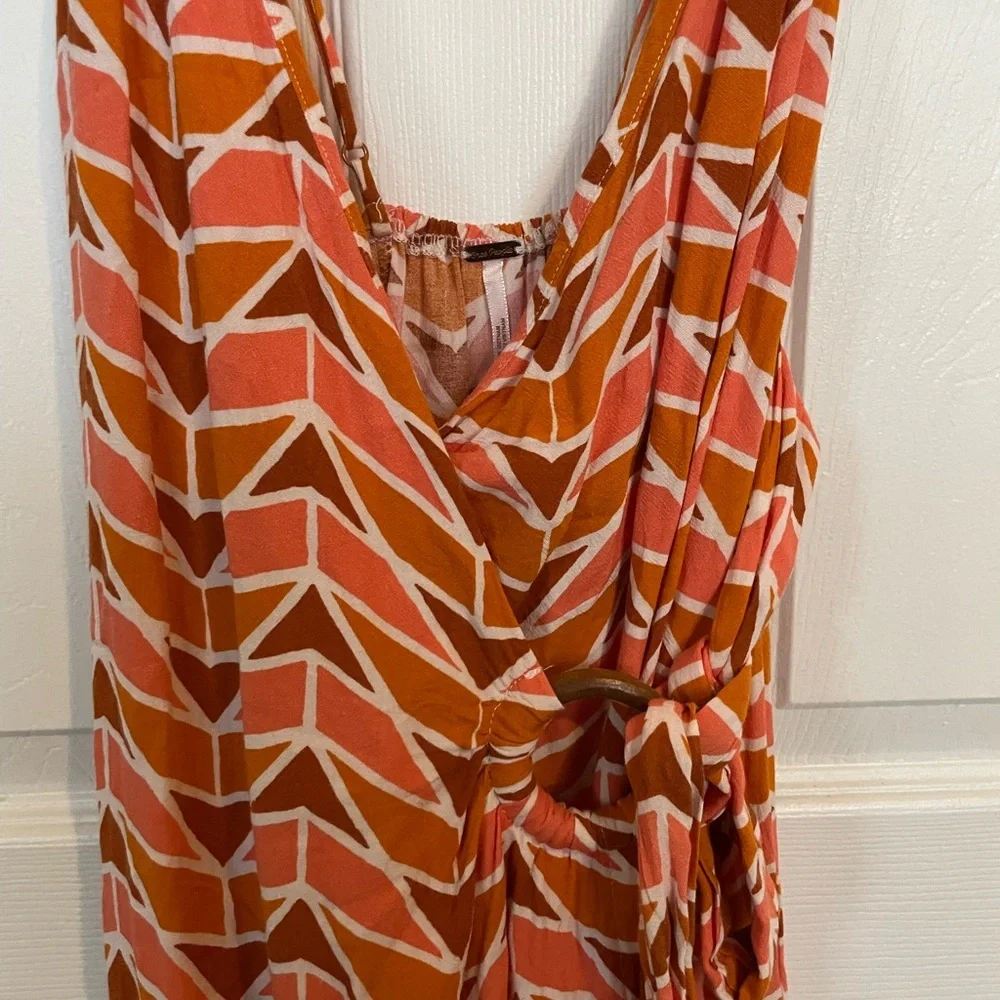 Free People Siren Linen Blend Wrap Maxi Dress Size XS